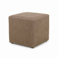 Brown Corduroy Square Ottoman 40cm x 40cm x 40cm