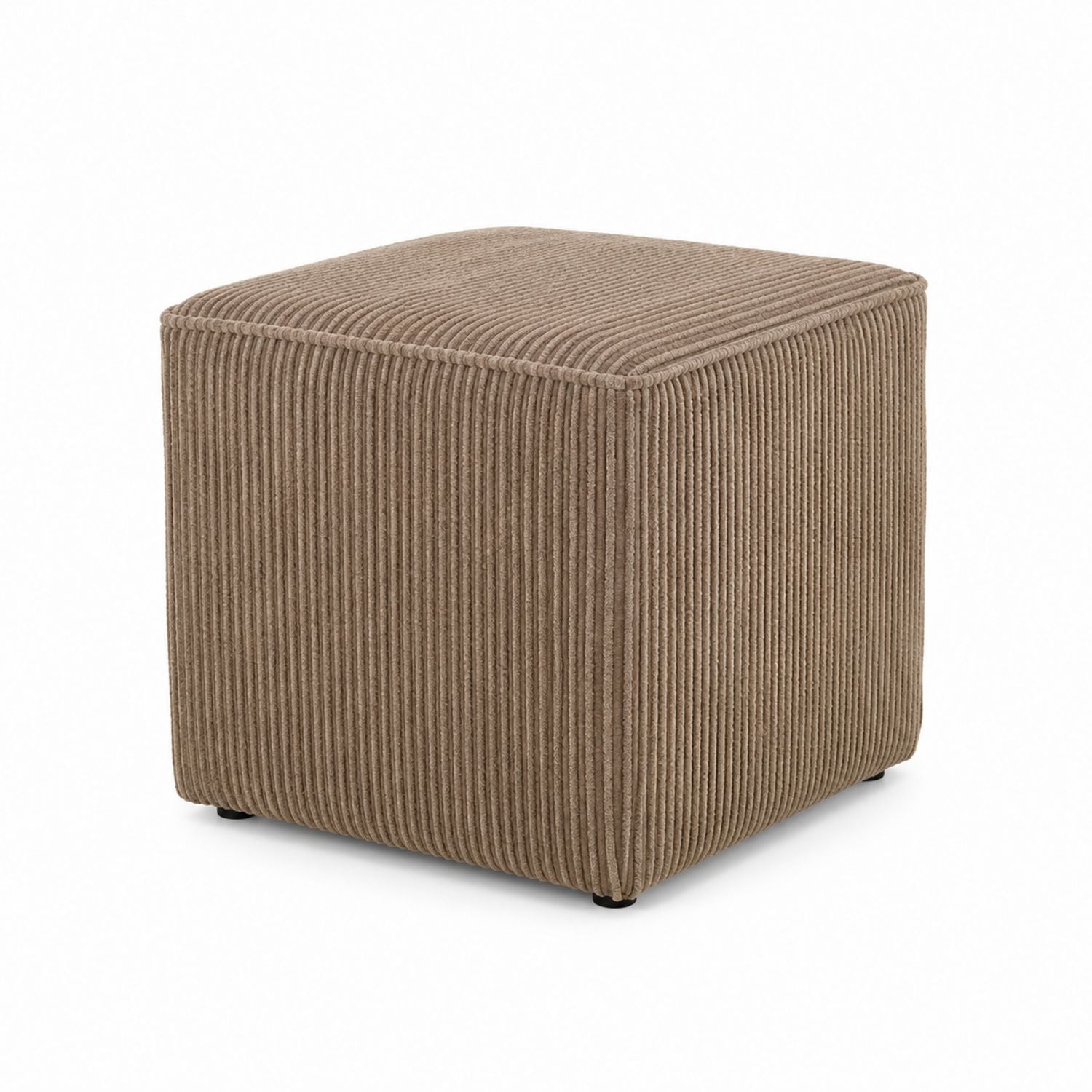 Brown Corduroy Square Ottoman 40cm x 40cm x 40cm