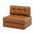Leather Armless Chair Brown 95x95x85 cm