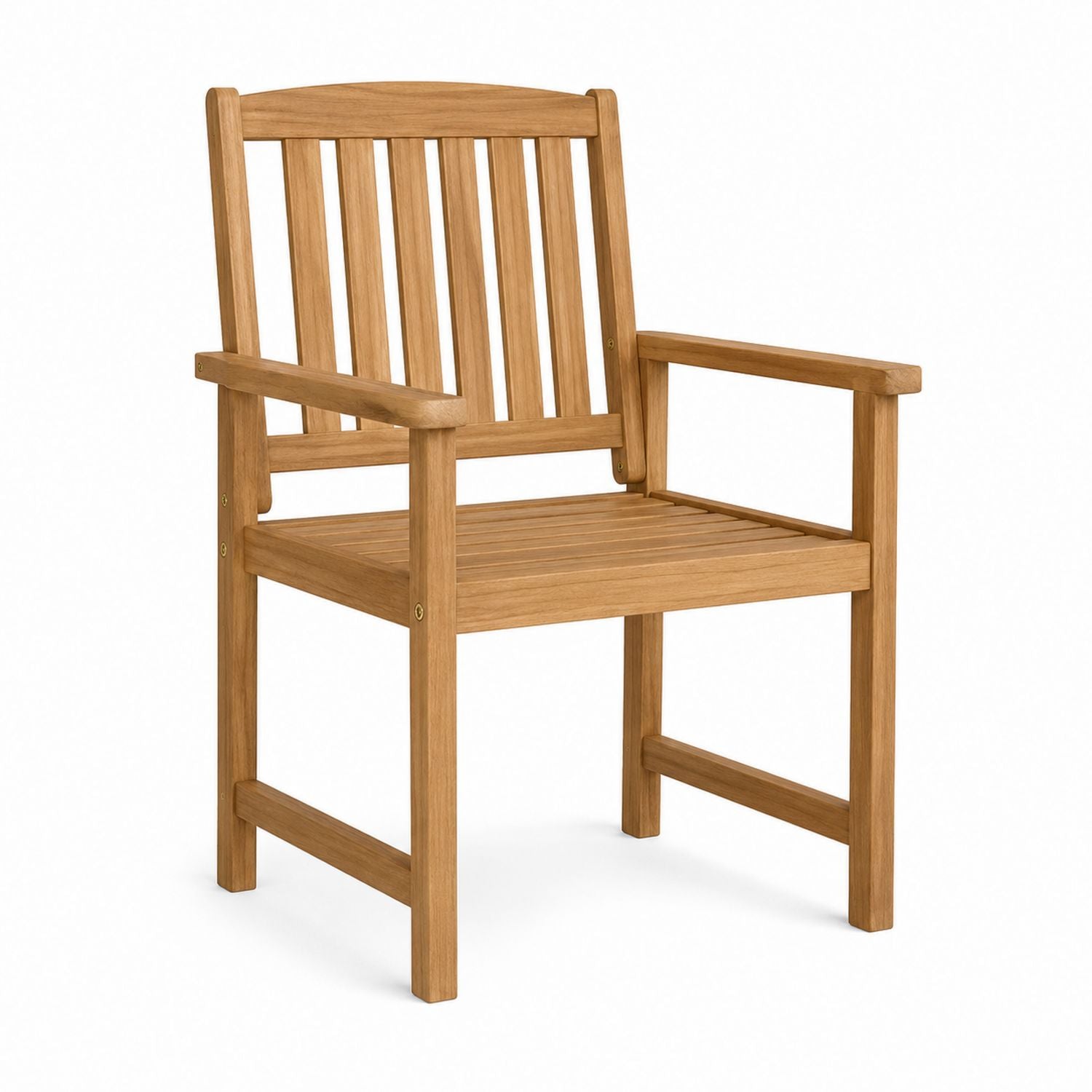 Teak Wood Outdoor Armchair Natural Brown 60cm x 60cm x 90cm