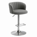 PU Leather Adjustable Swivel Bar Stool with Chrome Base