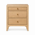 Three-Drawer Solid Oak Nightstand