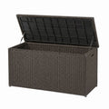 Outdoor Patio Storage Box Wicker 120x60x55 cm Grey