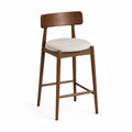 Wood Bar Stool with Polyester Fabric Seat