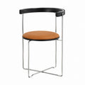 Dining Chair PU Leather Seat Chrome Frame Black Brown