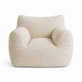 Beige Boucle Fabric Armchair with High-Density Foam