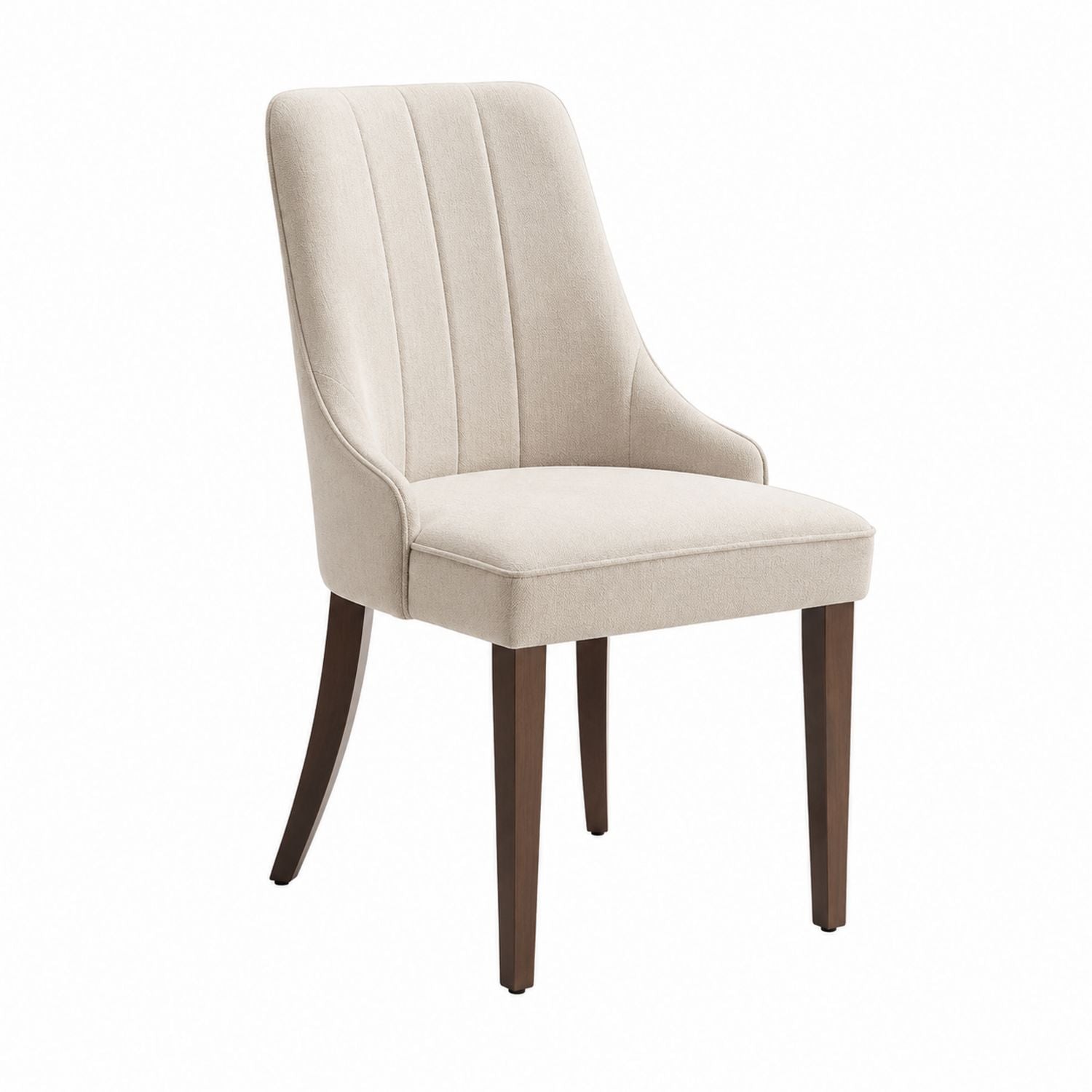 Fabric Upholstered Dining Chair with Wood Legs
