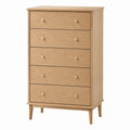 5 Drawer Solid Oak Dresser Natural