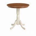 Round Wood Dining Table with Pedestal Base 30in