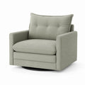Swivel Armchair Linen Fabric Sage Green 88cm