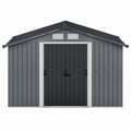 Metal Outdoor Storage Shed Galvanized Steel Dark Grey 300cm x 250cm x 200cm