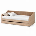 Wooden Daybed with Trundle Pine Natural 200 cm x 100 cm