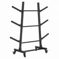 Steel Weight Plate Tree Rack with Wheels Black