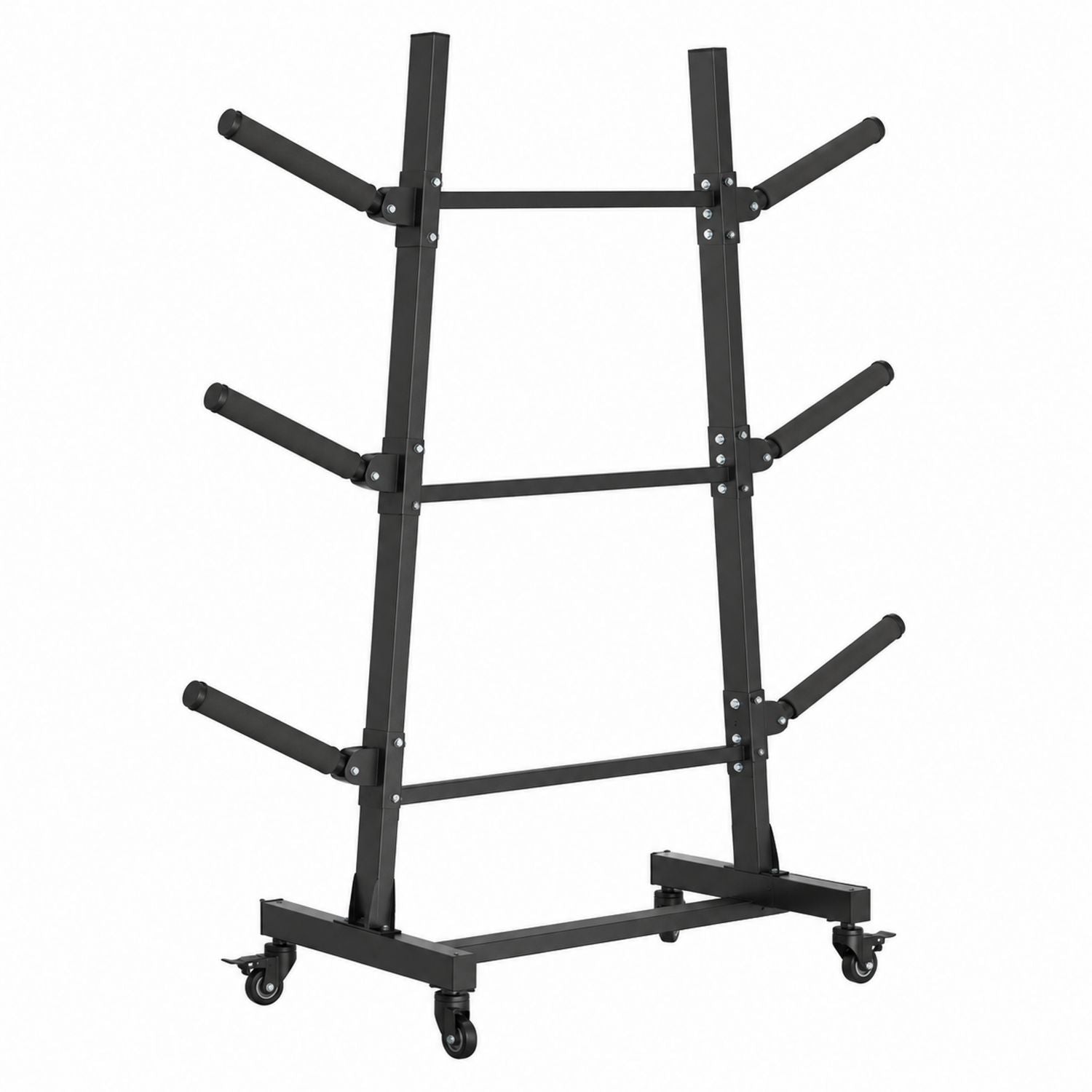 Steel Weight Plate Tree Rack with Wheels Black