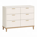 6-Drawer MDF and Oak Dresser Off-White