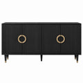 Black Wooden Sideboard with Brass Handles 152cm
