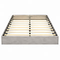 Metallic Gray Wood Platform Bed Frame