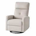 Polyester Recliner Swivel Chair Beige with Steel Base 90x75x100 cm
