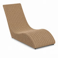 Outdoor Wicker Chaise Lounge Chair Beige Curved Design