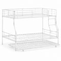 White Metal Twin Over Twin Bunk Bed with Trundle