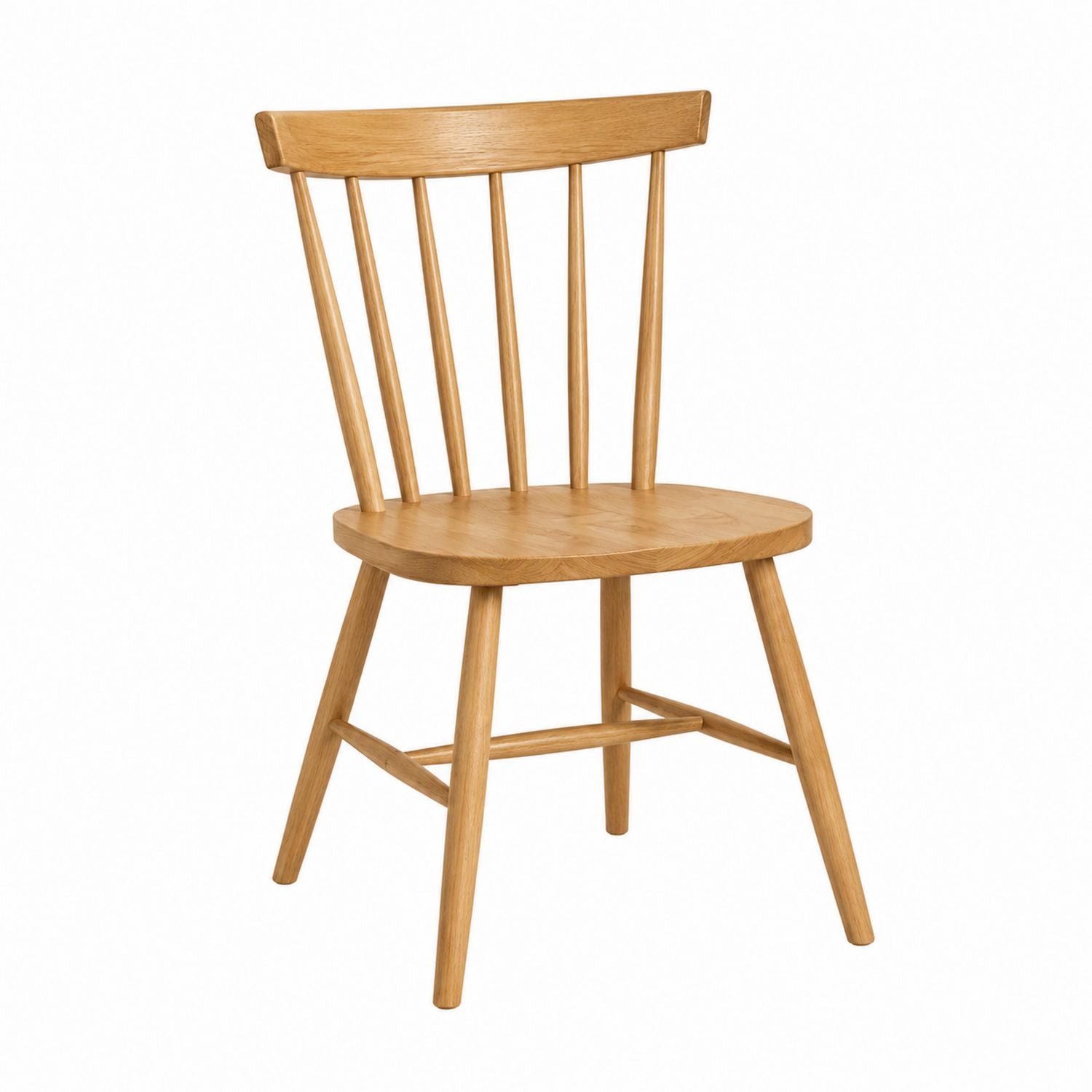 Solid Oak Dining Chair with Spindle Back