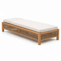 Teak Wood Daybed with Beige Cushion 200cm