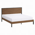 Queen Size Platform Bed Frame Wood Metal Legs