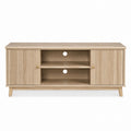 Wood TV Stand with Shelves and Cabinets 140cm
