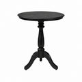 Round Pedestal Dining Table Solid Wood Black
