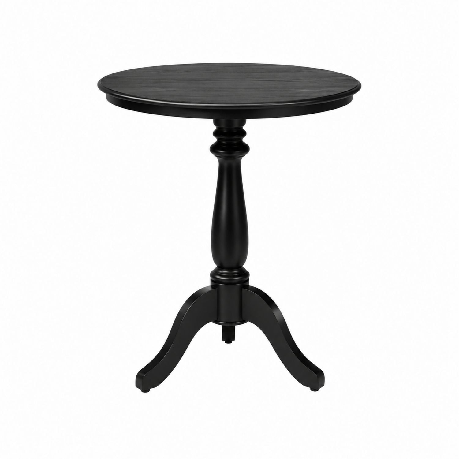 Round Pedestal Dining Table Solid Wood Black
