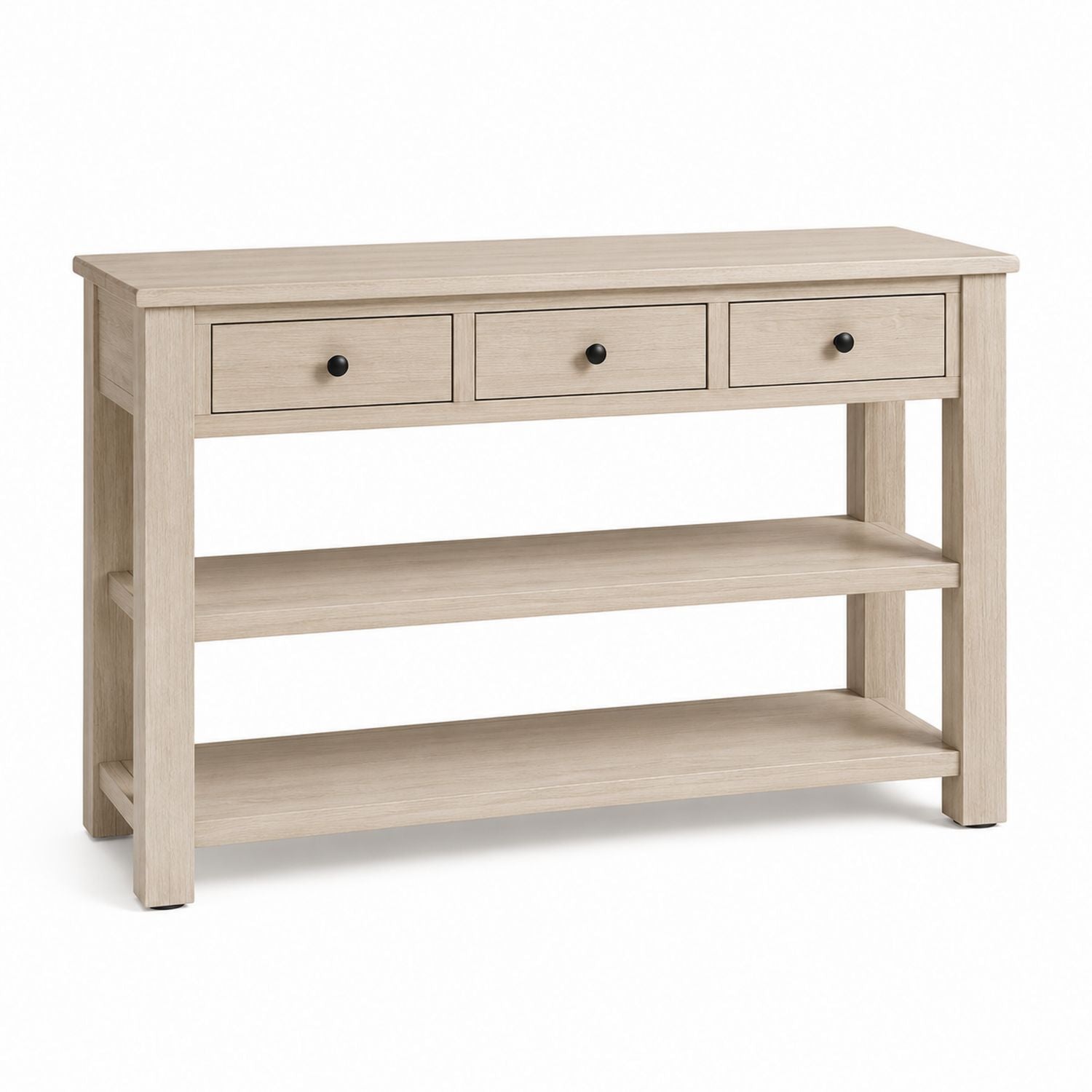 Wood Console Table with Drawers and Shelves 120x40x80 cm