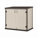 Outdoor Resin Storage Shed Beige/Brown 110x85x119 cm