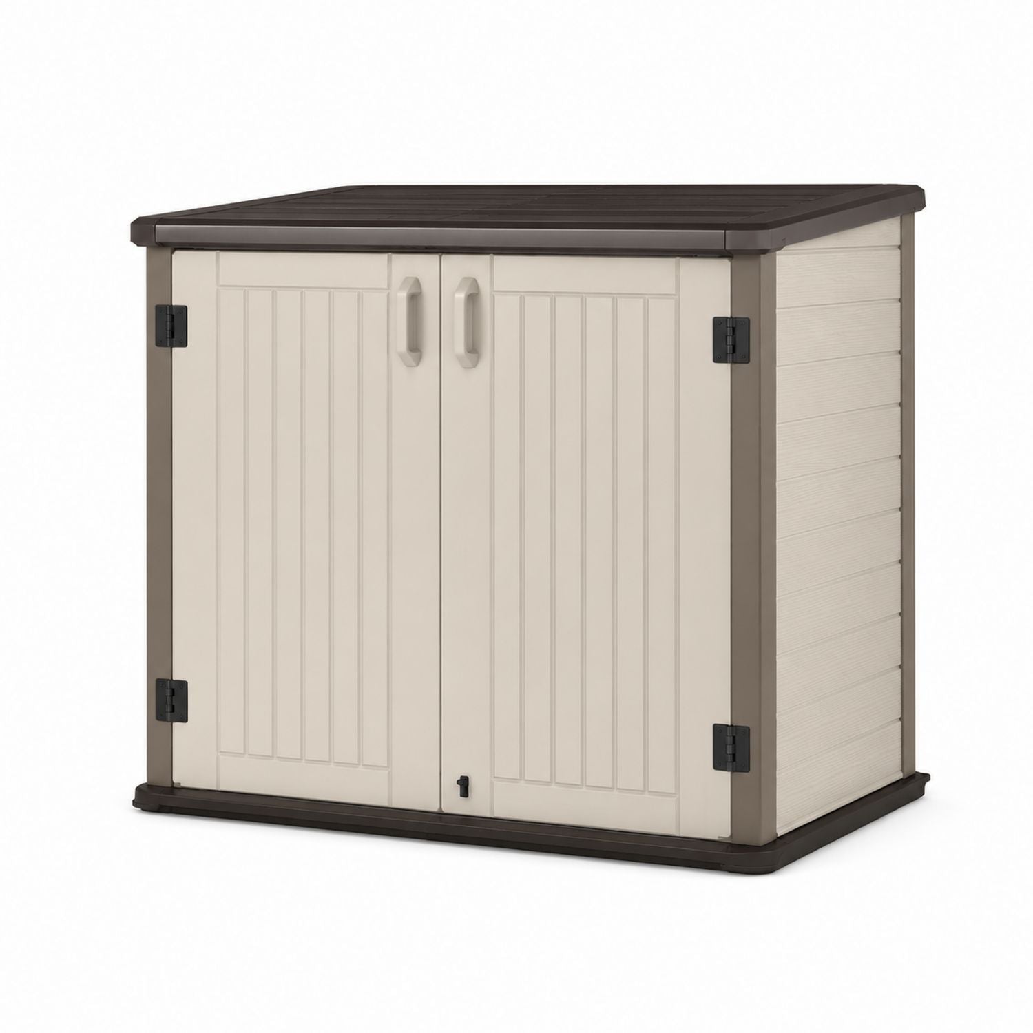 Outdoor Resin Storage Shed Beige/Brown 110x85x119 cm