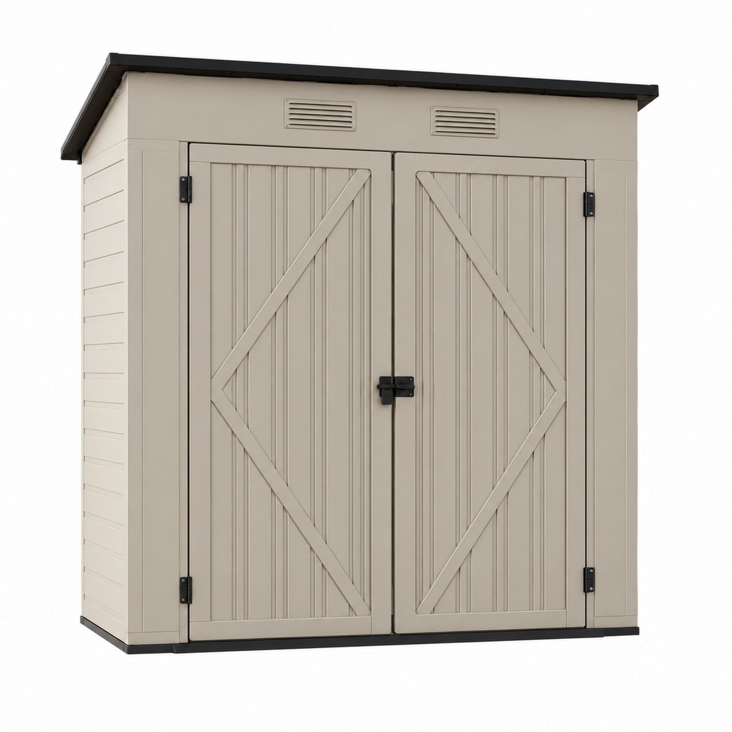 Outdoor Polypropylene Storage Shed Beige 200x130x210 cm