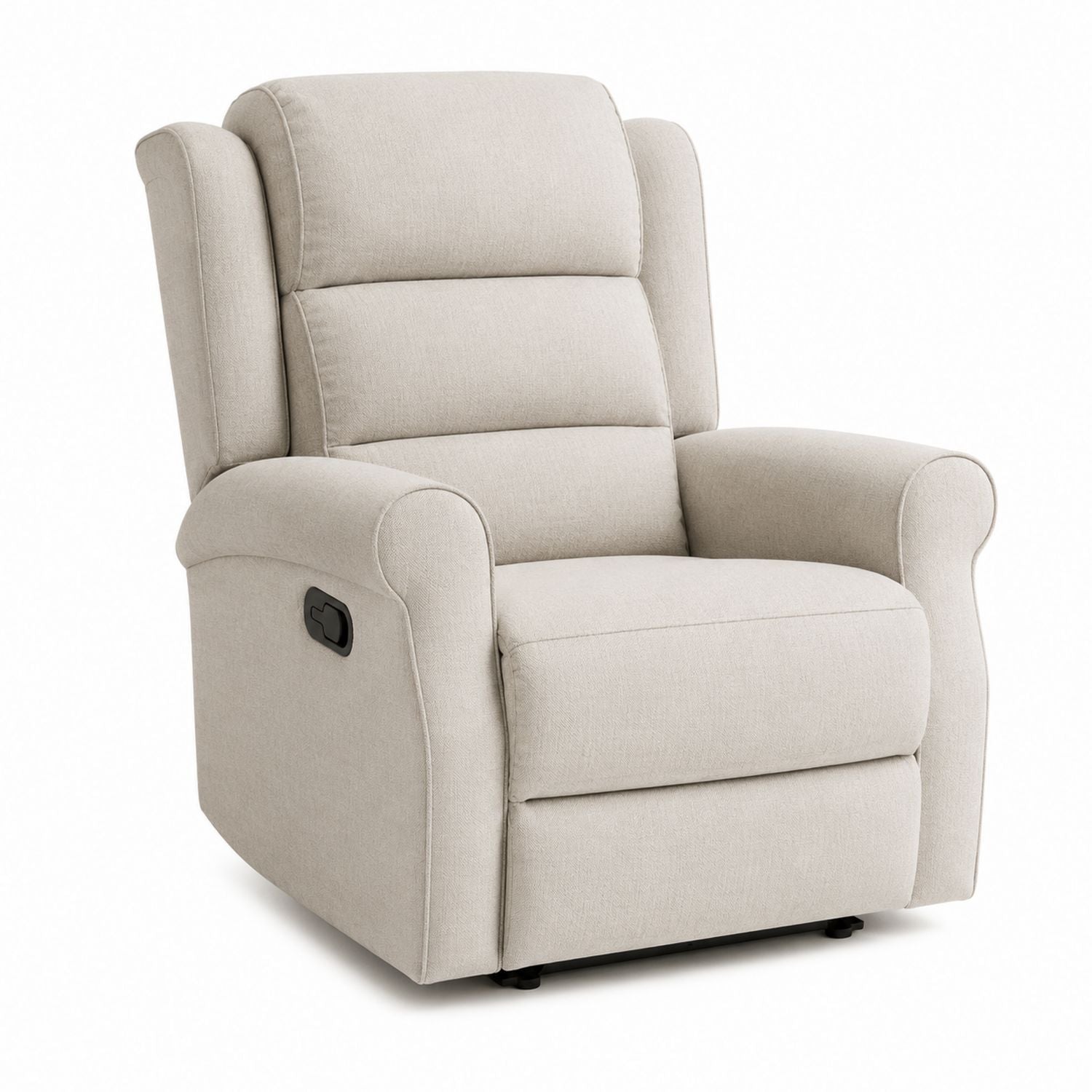 Recliner Chair Linen Fabric Beige High Backrest