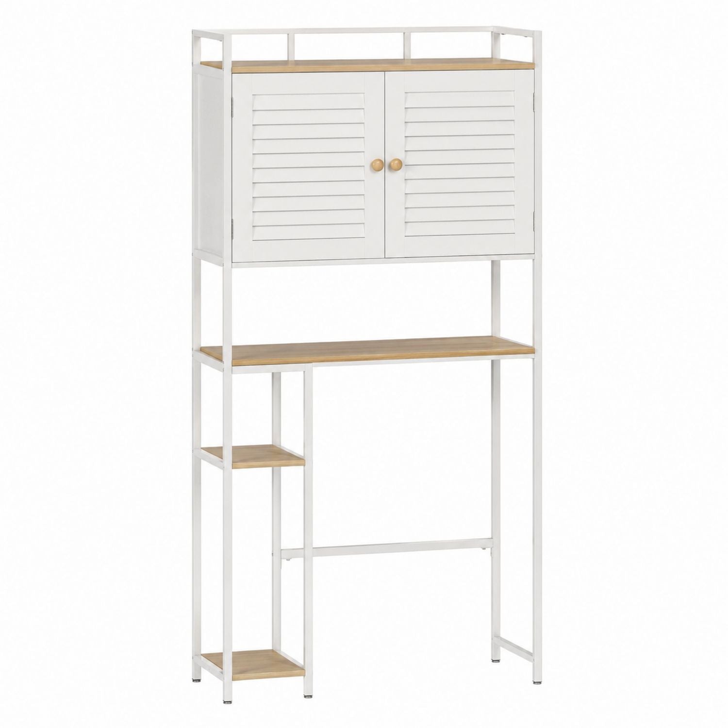 Over-the-Toilet Bathroom Storage Cabinet Metal MDF White 180cm