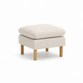 Fabric Ottoman with Wooden Legs 45x45x35 cm