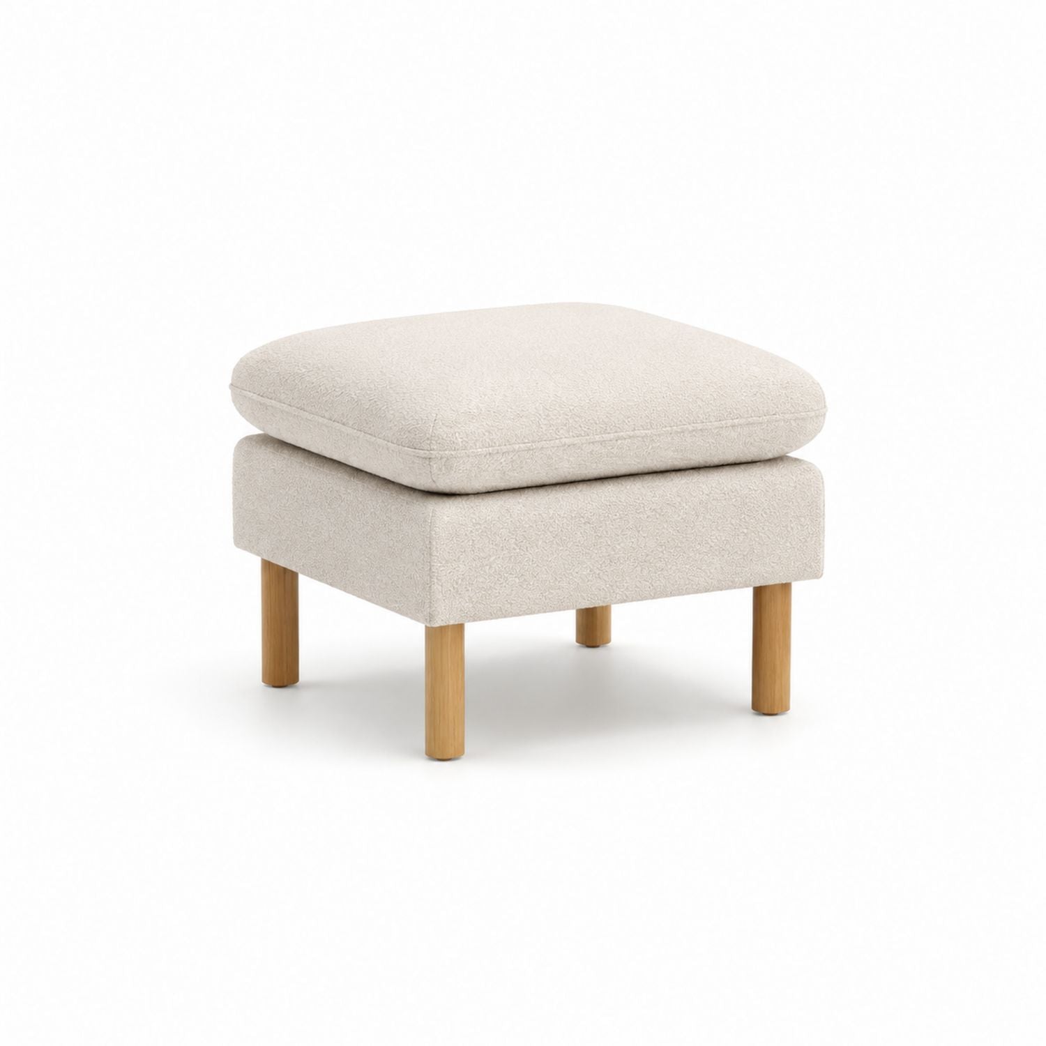 Fabric Ottoman with Wooden Legs 45x45x35 cm