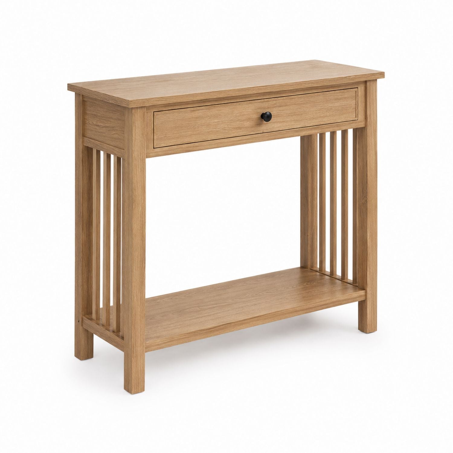 Solid Wood Console Table with Drawer Natural Finish