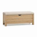 Wood Storage Bench with Cushioned Seat 120cm