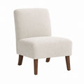 Living Room Accent Chair Polyester Fabric Solid Wood Legs